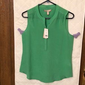 Banana republic silk green Blouse women’s 8 petite